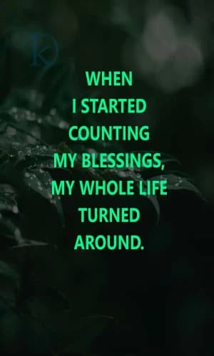 When I started counting my blessings, my whole life turned around.