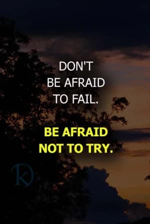 DON'T BE AFRAID TO FAIL. BE AFRAID NOT TO TRY.