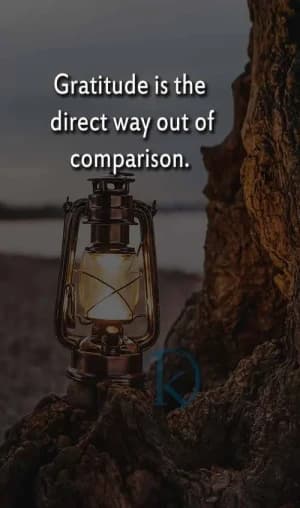 Gratitude is the direct way out of comparison.