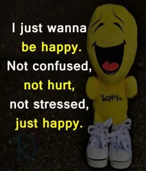 I just want to be happy. Not confused, not hurt, not stressed, happy. Just happy.