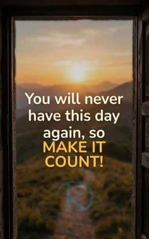You will never have this day again, so MAKE IT COUNT!