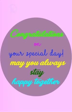 Congratulations on your special day! May you always stay happy together.