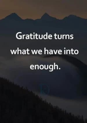 Gratitude turns what we have into enough.