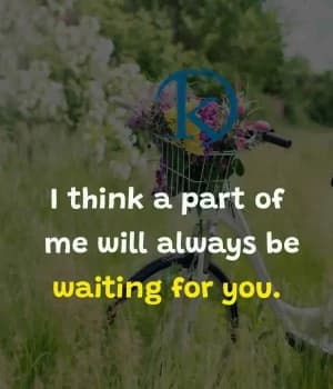 I think a part of me will always be waiting for you.