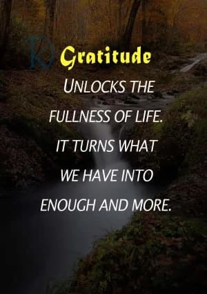 Gratitude unlocks the fullness of life. It turns what we have into enough and more.