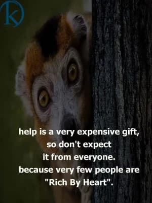 Help is a very expensive gift, so don't expect it from everyone. Because very few people are rich by heart.