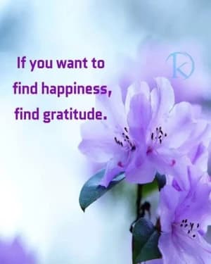 If you want to find happiness, find gratitude.