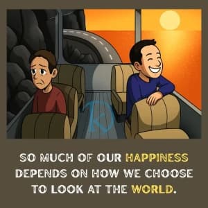 SO MUCH OF OUR HAPPINESS DEPENDS ON HOW WE CHOOSE TO LOOK AT THE WORLD.