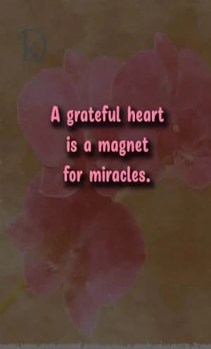A grateful heart is a magnet for miracles.