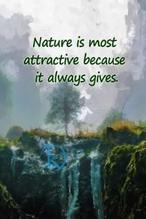 Nature is most attractive because it always gives.