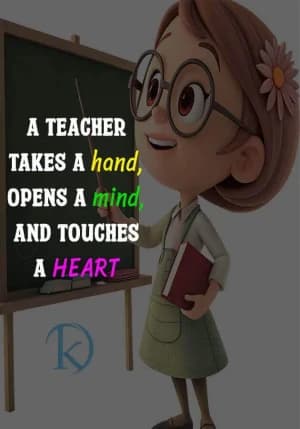 A Teacher takes a hand, opens a mind, and touches a heart.