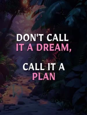 DON'T CALL IT A DREAM, CALL IT A PLAN