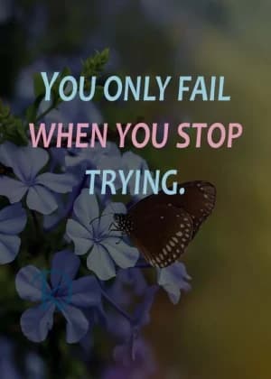 YOU ONLY FAIL WHEN YOU STOP TRYING.