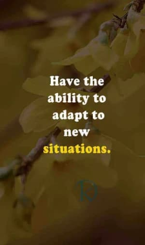 Have the ability to adapt to new situations.