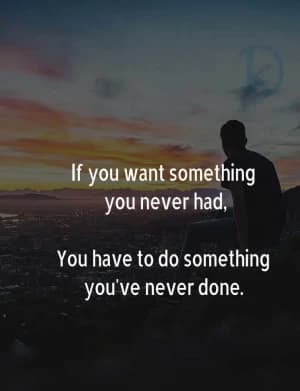 If you want something you never had, You have to do something you've never done.