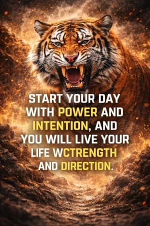 START YOUR DAY WITH POWER AND INTENTION, AND YOU WILL LIVE YOUR LIFE WCTRENGTH AND DIRECTION.