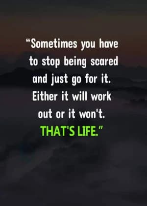 Sometimes you have to stop being scared and just go for it. Either it will work out or it won't. That's life.
