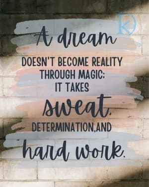 A dream becomes reality through sweat, Determination, and hard work.