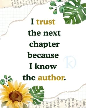 I trust the next chapter because I know the author.