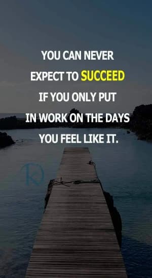 You can never expect to succeed if you only put in work on the days you feel like it.