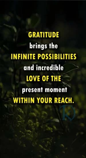 Gratitude brings the infinite possibilities and incredible love of the present moment within your reach.
