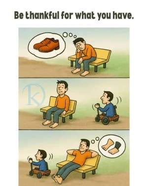 Be thankful for what you have.