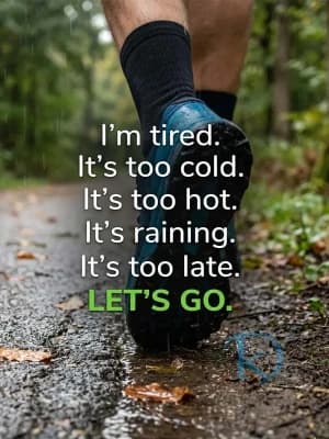 I'm tired. It's too cold. It's too hot. It's raining. It's too late. LET'S GO