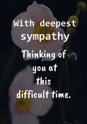 With deepest sympathy. Thinking of you at this difficult time.