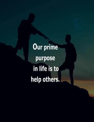 Our prime purpose in life is to help others.