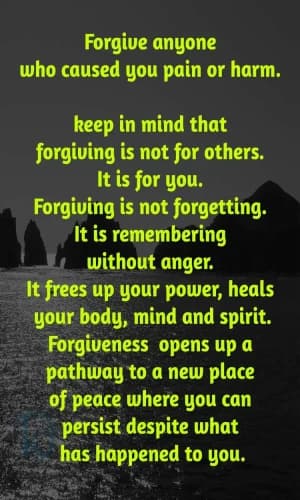 Forgive anyone who caused you pain or harm.  Keep in mind that forgiving is not for others.  It's for you.  Forgiving is not forgetting.  It's remembering without anger.  Forgiveness opens up a pathway to a new place of peace where you can persist despite what has happened to you.