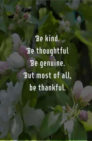 Be kind. Be thoughtful. Be genuine. But most of all, be thankful.