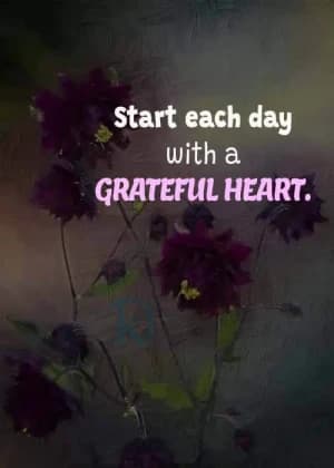 Start each day with a Grateful Heart.