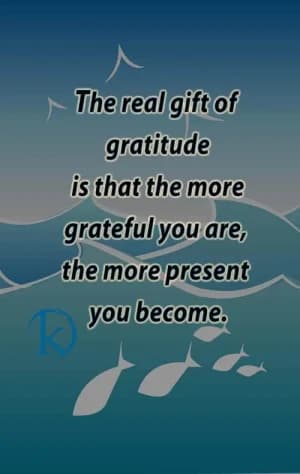 The real gift of gratitude is that the more grateful you are, the more present you become.