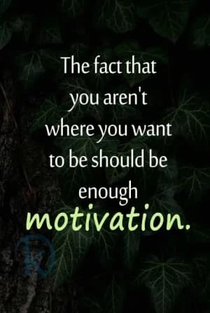 The fact that you aren't where you want to be should be enough motivation.