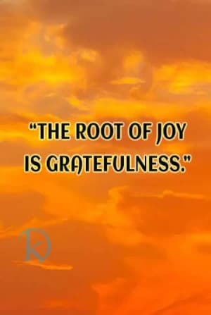 The Root of Joy is Gratefulness.