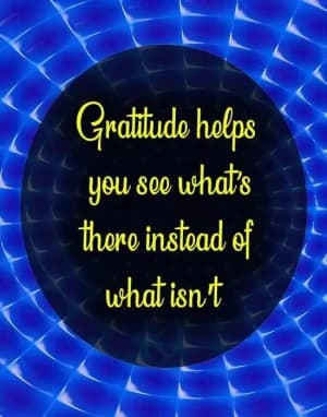Gratitude helps you see what's there instead of what isn't.