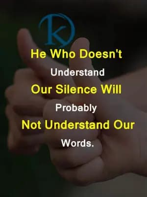 He Who Doesn't Understand Our Silence Will Probably Not Understand Our Words.