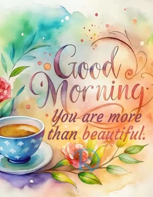 Good morning. You are more than beautiful:
