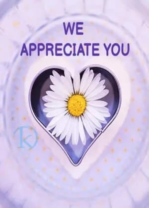 WE appreciate you.