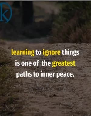 Learning to ignore things is one of the greatest paths to inner peace.