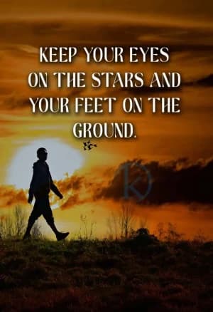 KEEP YOUR EYES ON THE STARS AND YOUR FEET ON THE GROUND.