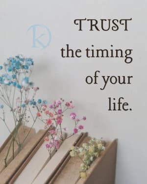 TRUST the timing of your life.