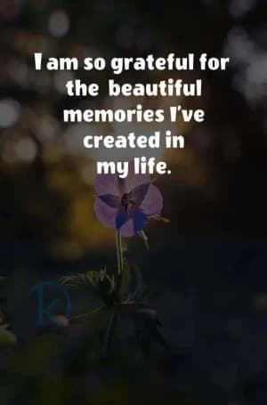 I'm grateful for the beautiful memories I've created in my life.