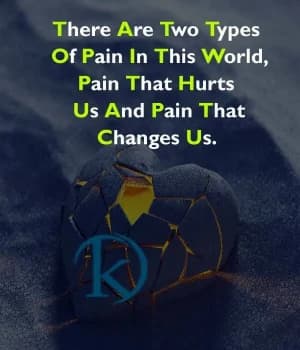 There are two types of pain in this world: pain that hurts us and pain that changes us.