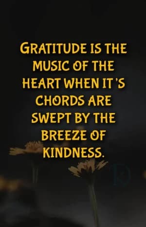 Gratitude is the music of the heart when its chords are swept by the breeze of kindness.