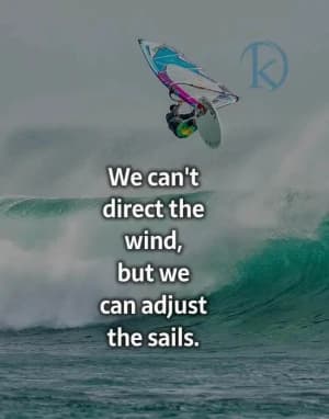We can't direct the wind, but we can adjust the sails.