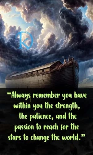 Always remember you have within you the strength, the patience, and the passion to reach for the stars to change the world.
