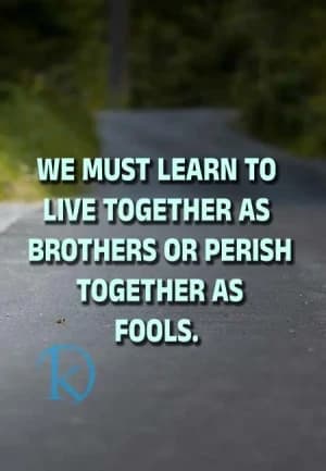 We must learn to live together as brothers or perish together as fools.