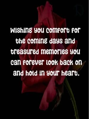 Wishing you comfort for the coming days and treasured memories you can forever look back on and hold in your heart.