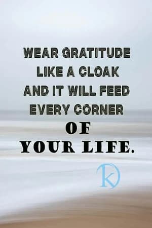 Weary gratitude like a cloak, and it will feed every corner of your life.